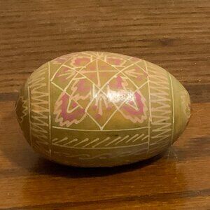 UKRAINIAN EASTER EGG, Pysanky Chicken Egg, Vintage Egg Art, Easter Decor
